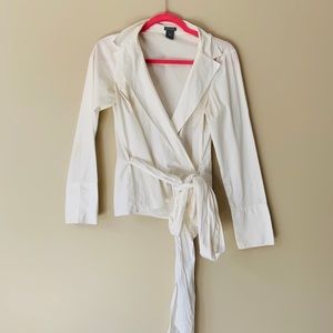 Ann Taylor white wrap shirt